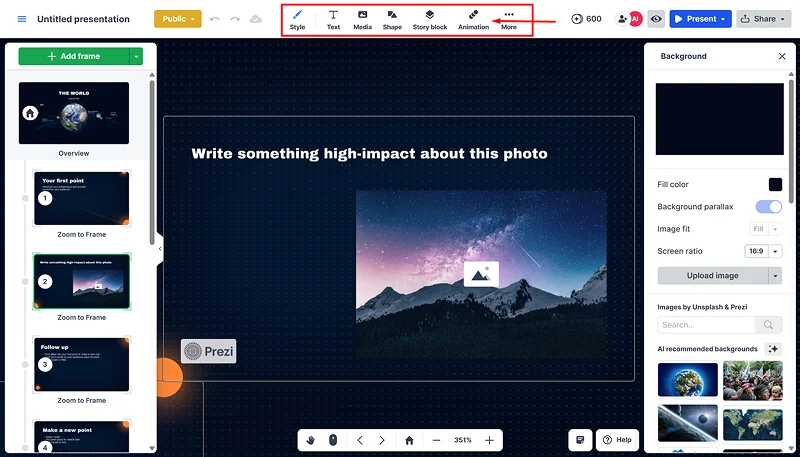 анимированный слайд