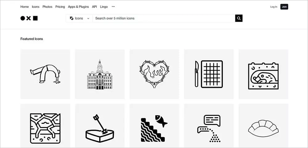 Скриншот Noun Project