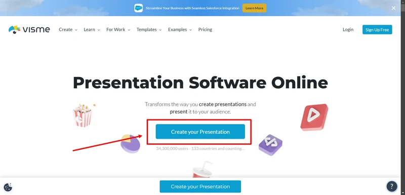 создание нового проекта в программе visme