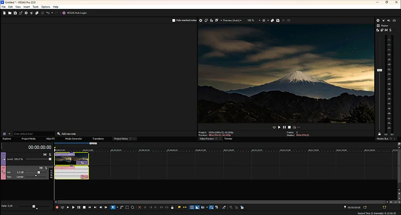 Скриншот программы VEGAS Pro
