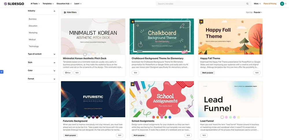 онлайн-платформа SlidesGo